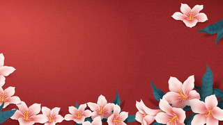 红色中国风百合花背景元素GIF动态图